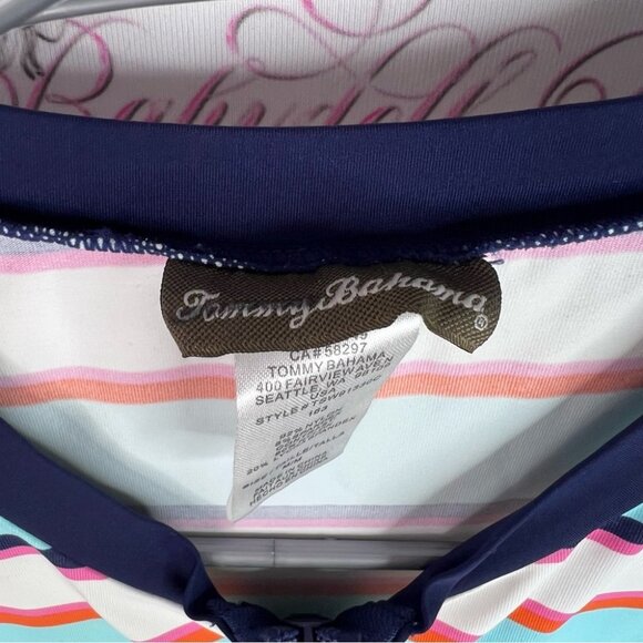 Tommy Bahama rash guard swim shirt zip up stripes Multicolor Striped Zip-Up - Picture 7 of 10